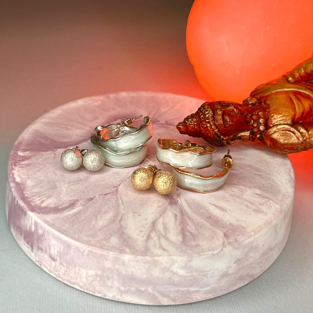 گوشواره ست دو عددی میخی ترند