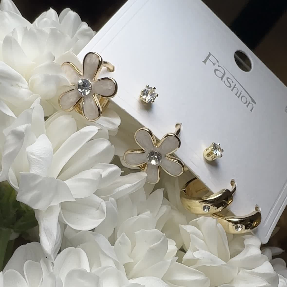 ست سه تایی گوشواره مینیمال ترند مدل گل